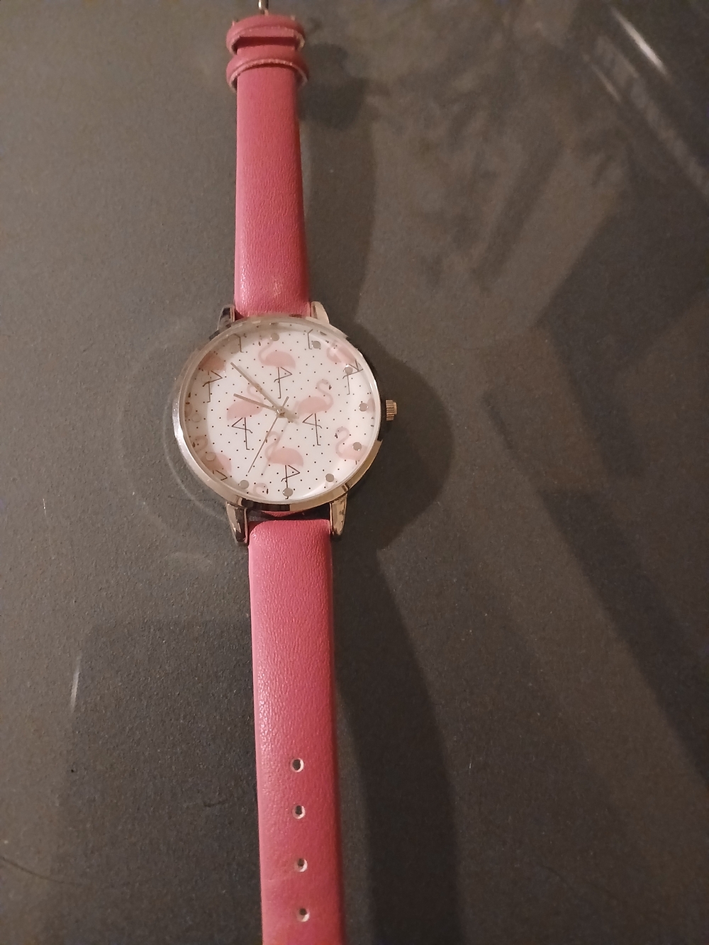 Pink Flamingo Leather Strap Women’s Watch